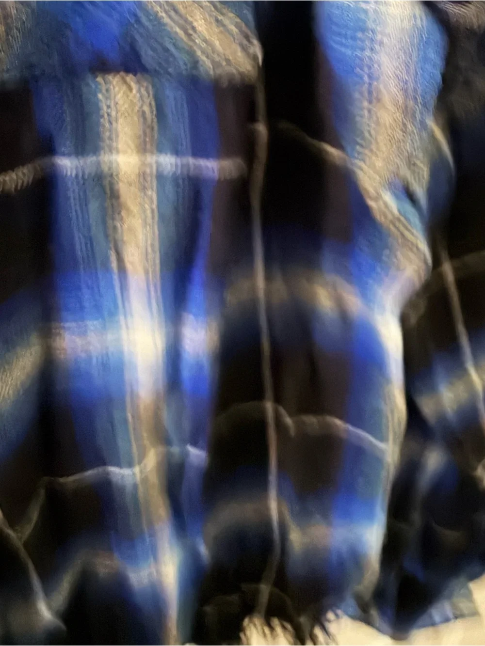 Justice Blue Black Plaid Button-Down Shirt